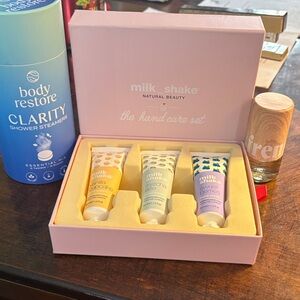 NWOT!  Beauty set - hand cream set, Clarity Shower Steamers, and perfume oil